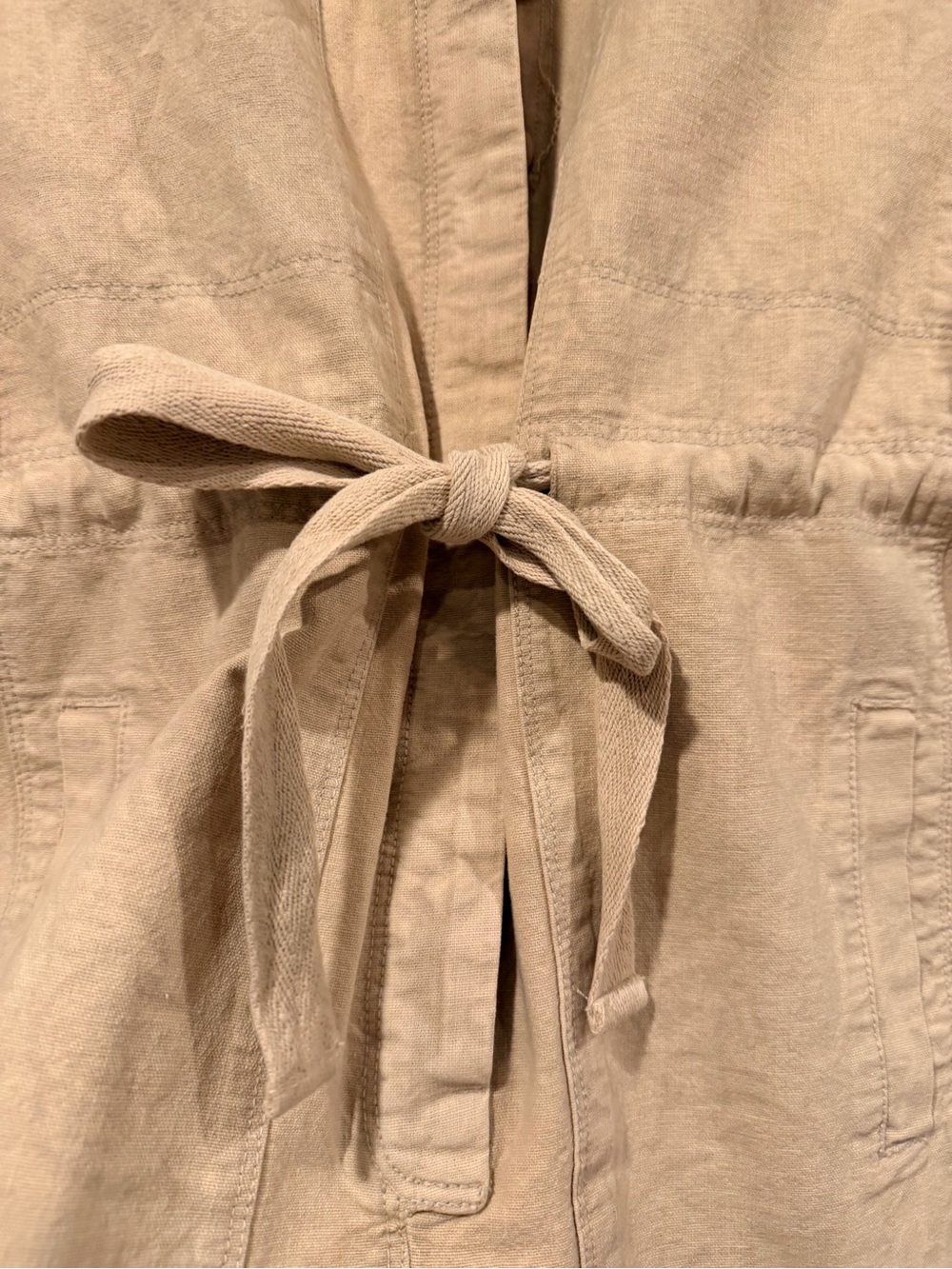 Free People linen blend  Beige/Tan‎ Utility Romper Shorts XS nwt - Picture 3 of 6